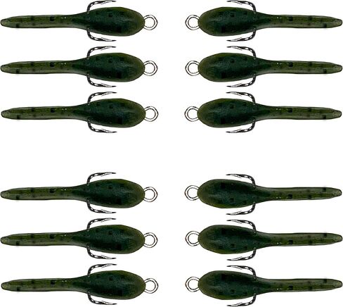 DELONG LURES: Bluegill Fishing Lures, Made in America Valure 12 Pack, 1.5" pre-Rigged Tadpole Lures for panfishing, Used as a Jerk Bait or Under a Bobber, Easy to use Soft Plastic Fishing Lures in Kuwait