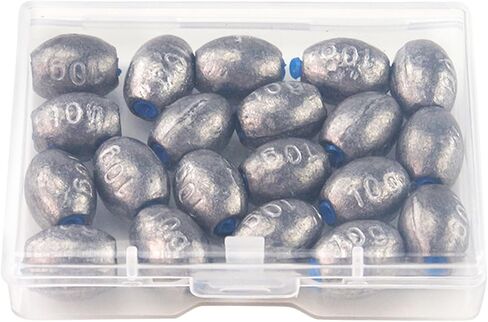EKIND Egg Sinkers Weights Fishing Olive Shape Inner Core Assortment Lead Oval Shape Bass Casting Gear Kit for Saltwater Freshwater Fishing in Kuwait