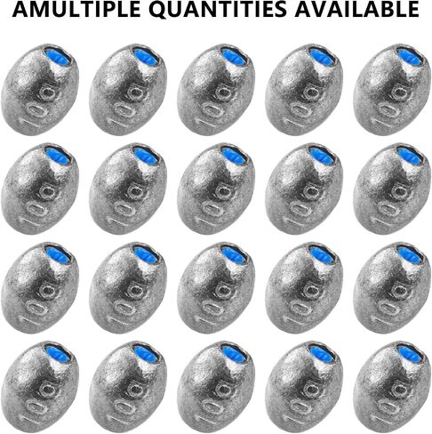 EKIND Egg Sinkers Weights Fishing Olive Shape Inner Core Assortment Lead Oval Shape Bass Casting Gear Kit for Saltwater Freshwater Fishing in Kuwait