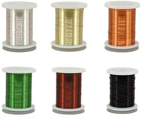 Riverruns 6 Color/Set Non-tarnishing Ultra Copper Wire 0.1mm, 0.2mm, 0.3mm Super Realistic Fly Tying Material Proudly from Europe Great Choices for Larve Nymph, Streamer (0.2mm Wire Pack) in Saudi Arabia