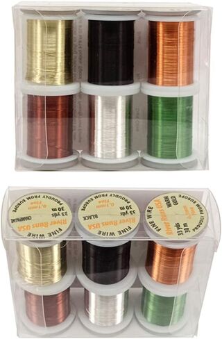 Riverruns 6 Color/Set Non-tarnishing Ultra Copper Wire 0.1mm, 0.2mm, 0.3mm Super Realistic Fly Tying Material Proudly from Europe Great Choices for Larve Nymph, Streamer (0.2mm Wire Pack) in Saudi Arabia