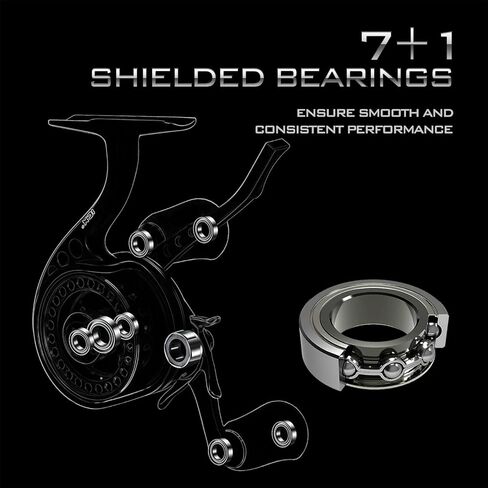 بكرة صيد الجليد الدقيقة من Piscifun ICX، بكرة صيد الجليد المجانية المضمنة، بكرة ألومنيوم فائقة النعومة مصنوعة بآلة CNC 7+1 محامل كروية محمية بكرة سمك الثلج in Kuwait