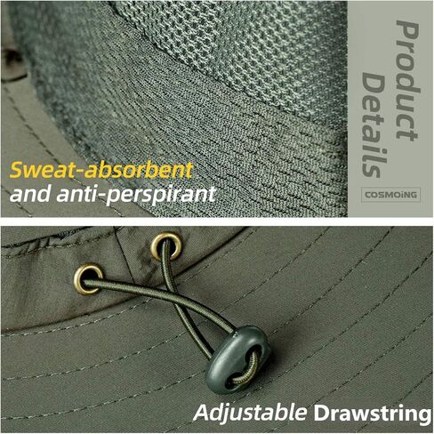 COSMOING Breathable Fishing Hat Wide Brim and Safari Cap with Sun Protection, UPF 50+ Sun Hats for Men & Women in Kuwait