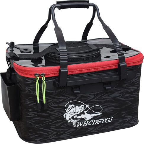 Transparent Top Cover Fishing Bucket, Foldable Fish Bait Bucket, Multifunctional Minnow Bucket, Live Fish Container, Fish Protection Bucket, Outdoor Camping Fishing Bag. in Saudi Arabia