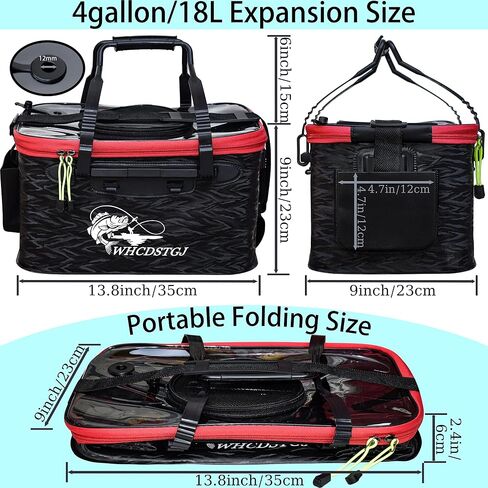 Transparent Top Cover Fishing Bucket, Foldable Fish Bait Bucket, Multifunctional Minnow Bucket, Live Fish Container, Fish Protection Bucket, Outdoor Camping Fishing Bag. in Saudi Arabia