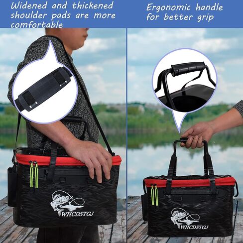 Transparent Top Cover Fishing Bucket, Foldable Fish Bait Bucket, Multifunctional Minnow Bucket, Live Fish Container, Fish Protection Bucket, Outdoor Camping Fishing Bag. in Saudi Arabia