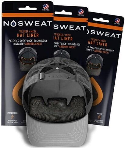 قبعة سائق الشاحنة NoSweat وبطانة العرق وقبعة شبكية وأربطة للحماية من العرق | براءة اختراع in Kuwait