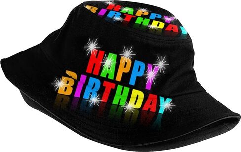 Happy Birthday Bucket Hat for Men Women, Fashion Packable Birthday Fishing Hat Sun Hat Outdoor Fisherman Cap in Kuwait