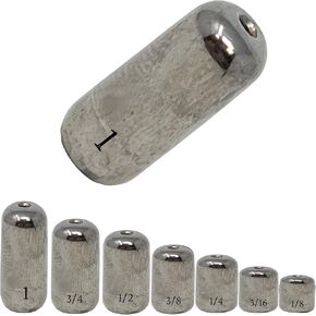 Reaction Tackle Tungsten Barrel Weights, Fishing Sinkers, Egg Shaped Tungsten Fishing Weights Used for Carolina Rig Bass Fising - Size Stamped on All Weights for Freshwater or Saltwater Fish