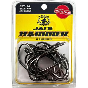 Team Catfish Jack Hammer J Hooks with Wide Gap Design to Hold Live Bait, Cut Baits, and Plastics in Kuwait
