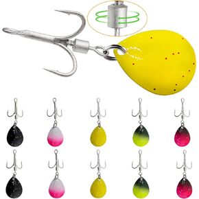 Ghanneey Fishing Hooks Weighted Hooks Fishing Jigs Lure Fishing Treble Hooks Octopus Lures Squid Skirt Bait Fishing Spinner Blades Trout Bass for Freshwater and Saltwater in Kuwait