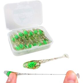 JOHNCOO Crappie Lures Shad Baits Artificial Soft Lures Fishing Lures Glow in Dark