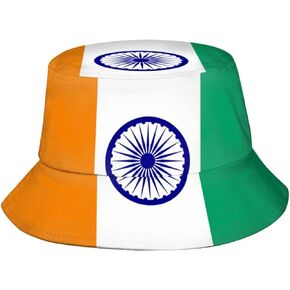 India Flag Indian Bucket Hat Packable Sun Protection Wide Brim Hats Outdoor Summer Travel Fisherman Hats for Men Women