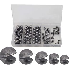 افلكوكي مجموعة اوزان صيد متنوعة من 110 قطعة من اوزان الصيد المستديرة المنقسمة للصيد في المياه العذبة، اوزان خيط صيد قابلة للازالة in Kuwait