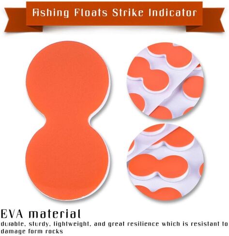 48Pcs Eva Fly Fishing Floats Strike Indicator Tackle Accessories Green, Orange(Orange) Airlock Strike Indicators Strike Indicators in Saudi Arabia