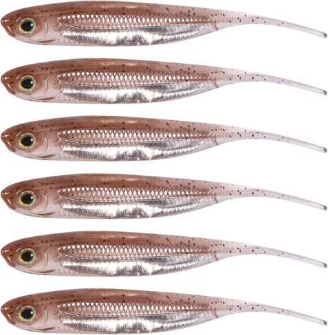 Dr.Fish 6 Pack Soft Baits, 3.15'' Straight Tail Swimbaits for Bass Fishing, Rubber Minnow Lures Needle Tail Shad Bait Soft Plastic Jerkbait Swim Lures Shad Bait in Saudi Arabia