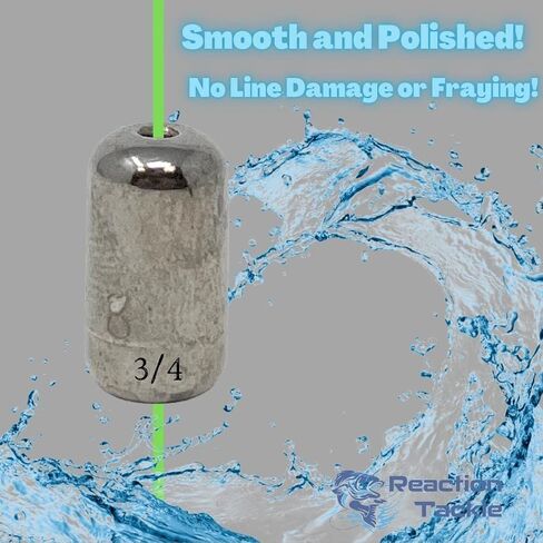 Reaction Tackle Tungsten Barrel Weights, Fishing Sinkers, Egg Shaped Tungsten Fishing Weights Used for Carolina Rig Bass Fising - Size Stamped on All Weights for Freshwater or Saltwater Fish in Saudi Arabia
