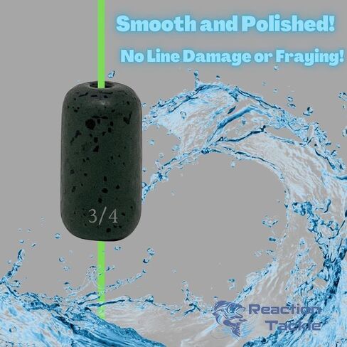 Reaction Tackle Tungsten Barrel Weights, Fishing Sinkers, Egg Shaped Tungsten Fishing Weights Used for Carolina Rig Bass Fising - Size Stamped on All Weights for Freshwater or Saltwater Fish in Saudi Arabia