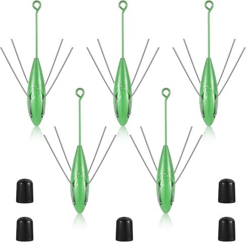 Libima 5 Pcs Sputnik Sinker Surf Fishing Weight Long Tail Fishing Sinkers Fishing Equipment Sputnik Surf Weight for Sea Sand Ocean Beach, Green in Saudi Arabia