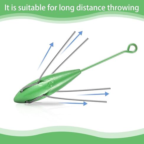 Libima 5 Pcs Sputnik Sinker Surf Fishing Weight Long Tail Fishing Sinkers Fishing Equipment Sputnik Surf Weight for Sea Sand Ocean Beach, Green in Saudi Arabia