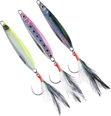 BASSDASH STIX Casting Jig Lure Vertical Slow Jigging Lures Mustad Hooks 0.7oz 1.1oz 1.4oz 2.1oz 2.8oz 3.9oz Mustad Hooks for Saltwater Freshwater Kayak Boat Shore Fishing, 3-Pack in Saudi Arabia