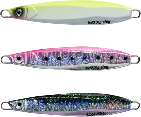 BASSDASH STIX Casting Jig Lure Vertical Slow Jigging Lures Mustad Hooks 0.7oz 1.1oz 1.4oz 2.1oz 2.8oz 3.9oz Mustad Hooks for Saltwater Freshwater Kayak Boat Shore Fishing, 3-Pack in Saudi Arabia