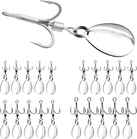 Ghanneey Fishing Hooks Weighted Hooks Fishing Jigs Lure Fishing Treble Hooks Octopus Lures Squid Skirt Bait Fishing Spinner Blades Trout Bass for Freshwater and Saltwater in Kuwait