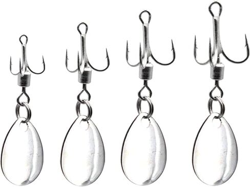 Ghanneey Fishing Hooks Weighted Hooks Fishing Jigs Lure Fishing Treble Hooks Octopus Lures Squid Skirt Bait Fishing Spinner Blades Trout Bass for Freshwater and Saltwater in Kuwait