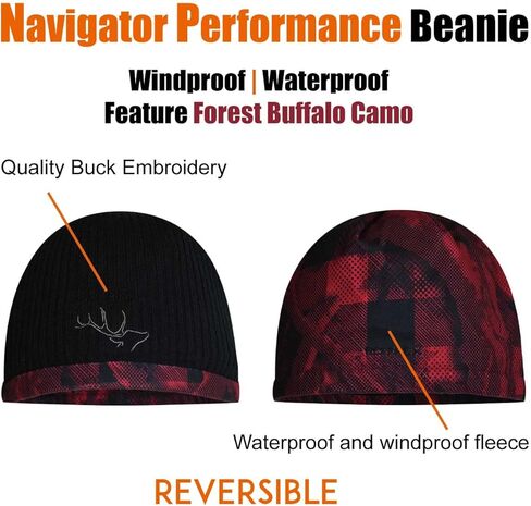 قبعة شتوية EDTREK قابلة للعكس ومقاومة للطقس - قبعة مموهة مقاومة للماء والرياح - قبعة للتنزه في الريف in Kuwait