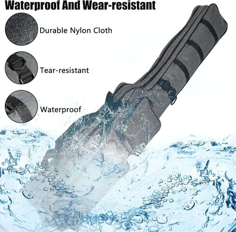 بست فاير حقيبة صنارة صيد 5 قدم قابلة للطي حقيبة صنارة صيد محمولة عالية السعة منظم حمل عصا الصيد في الهواء الطلق مقاومة للماء حقيبة اكسسوارات الصيد للعائلة والأصدقاء, رمادي, للاستخدام اليومي in Kuwait