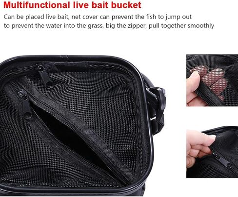 دلو طعم صيد السمك قابل للطي من دراسري، دلو طُعم حي للأسماك متعدد الوظائف محمول in Kuwait