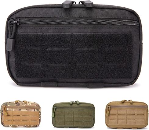 2 Pack 1000D Laser Cut Molle Pouches - Tactical Compact Water-Resistant Utility Admin Pouch for Vest Backpack Duty Belt Tactical Vests in Kuwait