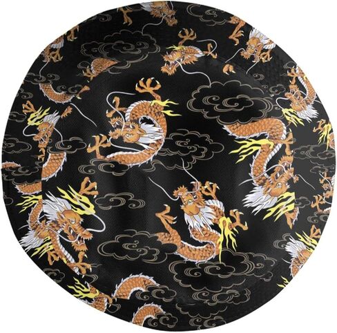 Funny Chinese Dragon Bucket Hat Sun Protection Wide Brim Hat Packable Summer Travel Dragon Fisherman Cap for Women Men in Kuwait