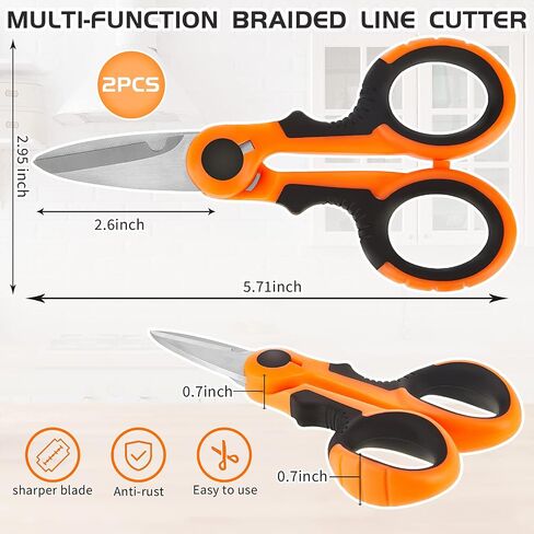 Fishing Line Scissors Braided Line Cutters Heavy Duty 3Cr13 Non Slip Serrated Edge Scissors Saltwater Freshwater Braid Scissors Multi Function Braided Line Cutter for Fishing Trimming (3 Pieces) in Saudi Arabia