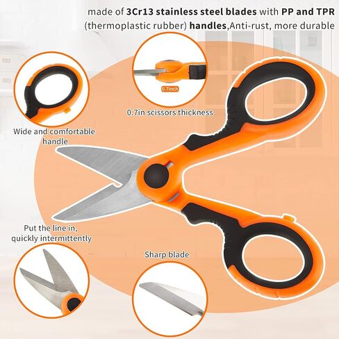 Fishing Line Scissors Braided Line Cutters Heavy Duty 3Cr13 Non Slip Serrated Edge Scissors Saltwater Freshwater Braid Scissors Multi Function Braided Line Cutter for Fishing Trimming (3 Pieces) in Saudi Arabia