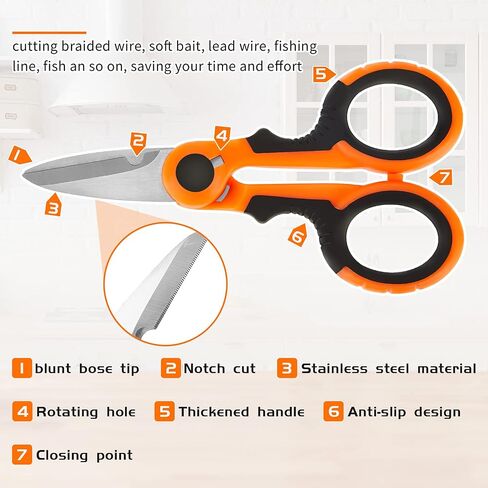 Fishing Line Scissors Braided Line Cutters Heavy Duty 3Cr13 Non Slip Serrated Edge Scissors Saltwater Freshwater Braid Scissors Multi Function Braided Line Cutter for Fishing Trimming (3 Pieces) in Saudi Arabia