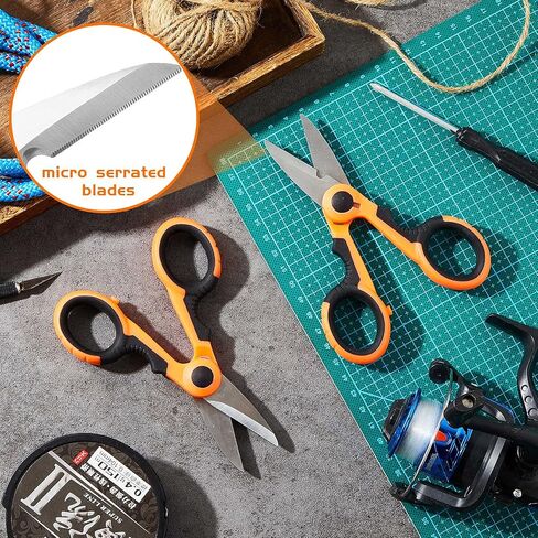 Fishing Line Scissors Braided Line Cutters Heavy Duty 3Cr13 Non Slip Serrated Edge Scissors Saltwater Freshwater Braid Scissors Multi Function Braided Line Cutter for Fishing Trimming (3 Pieces) in Saudi Arabia