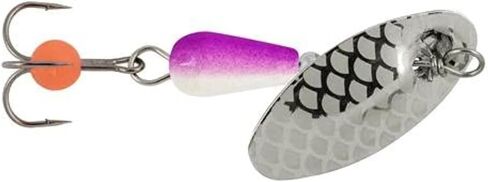 Danielson Niagara UV Spin Spinner | Holographic Silver Scale Brass Blade | Soft Bead on The Treble Hook | Weighted Body | Fishing Accessory | Assorted Colors in Kuwait