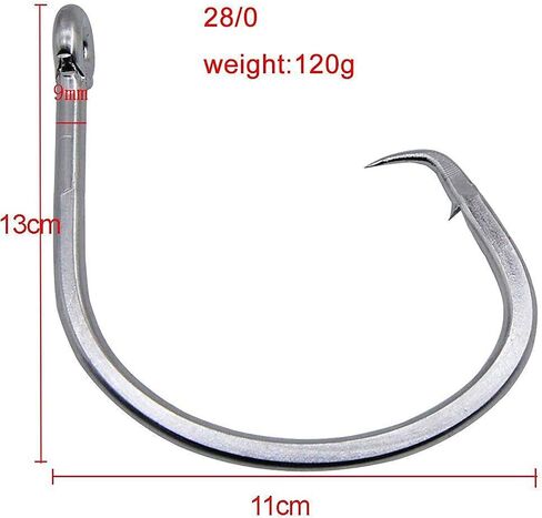 Fishing Hook Giant 39960 28/0 Stainless Steel Shark Tuna Circle Big Game Saltwater in Saudi Arabia