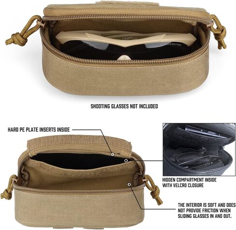 WYNEX Tactical Molle Glasses Pouch, Tactical Eyeglasses Hard Case Shockproof Sunglasses Carrying Case Protective Box in Saudi Arabia