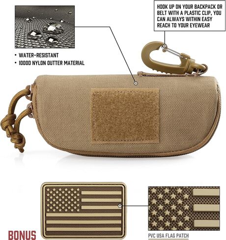 WYNEX Tactical Molle Glasses Pouch, Tactical Eyeglasses Hard Case Shockproof Sunglasses Carrying Case Protective Box in Saudi Arabia