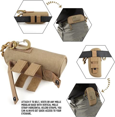 WYNEX Tactical Molle Glasses Pouch, Tactical Eyeglasses Hard Case Shockproof Sunglasses Carrying Case Protective Box in Saudi Arabia