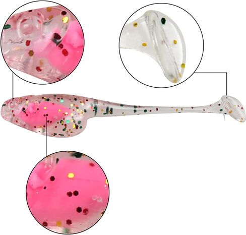 JOHNCOO Crappie Lures Shad Baits Artificial Soft Lures Fishing Lures Glow in Dark in Saudi Arabia