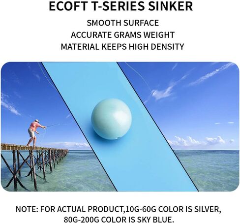 ECOFT غطاسات صيد خالية من الرصاص وأوزان مغلفة بالبيض غطاسات كرة المدفع بأحجام متنوعة 10 جرام - 200 جرام في حقيبة وأوزان صيد الأسماك، صندوق متنوع من طلقات المياه العذبة للمياه المالحة in Kuwait