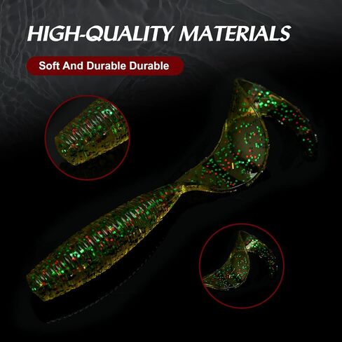 Goture 30Pcs Paddle Tail Fishing Swimbaits Soft Plastic Fishing Lures for Freshwater Saltwater Trout Crappie Bass Culter Lures in Saudi Arabia