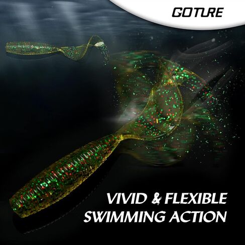 Goture 30Pcs Paddle Tail Fishing Swimbaits Soft Plastic Fishing Lures for Freshwater Saltwater Trout Crappie Bass Culter Lures in Saudi Arabia