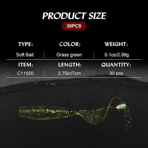 Goture 30Pcs Paddle Tail Fishing Swimbaits Soft Plastic Fishing Lures for Freshwater Saltwater Trout Crappie Bass Culter Lures in Saudi Arabia