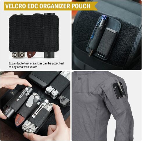 VIPERADE PL6 Tactical Modular Organizer, EDC Elastic Organizer Holder, EDC Insert Pouch Panel Hook Backed Accessories Holder, EDC Organizer Attachment for Backpack, Tactical Vest, EDC Bag in Kuwait