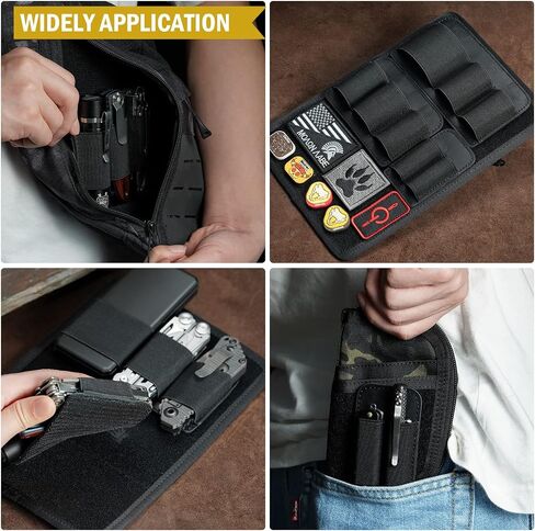 VIPERADE PL6 Tactical Modular Organizer, EDC Elastic Organizer Holder, EDC Insert Pouch Panel Hook Backed Accessories Holder, EDC Organizer Attachment for Backpack, Tactical Vest, EDC Bag in Kuwait