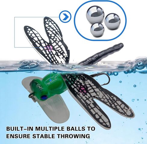 Topwater Dragonfly Fishing Lures Realistic Insect Design Bait with Hooks in Kuwait